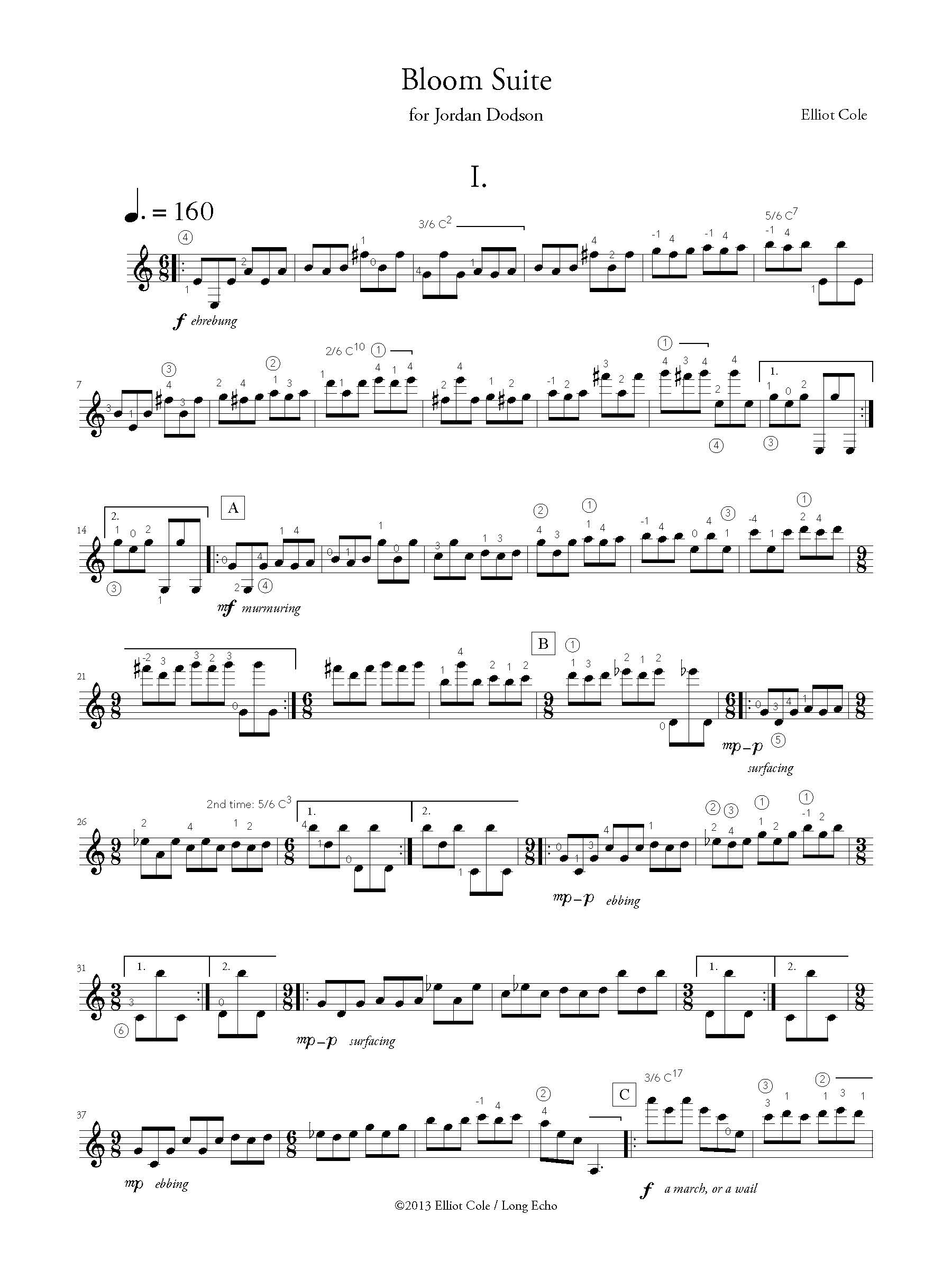 Bloom Suite score page