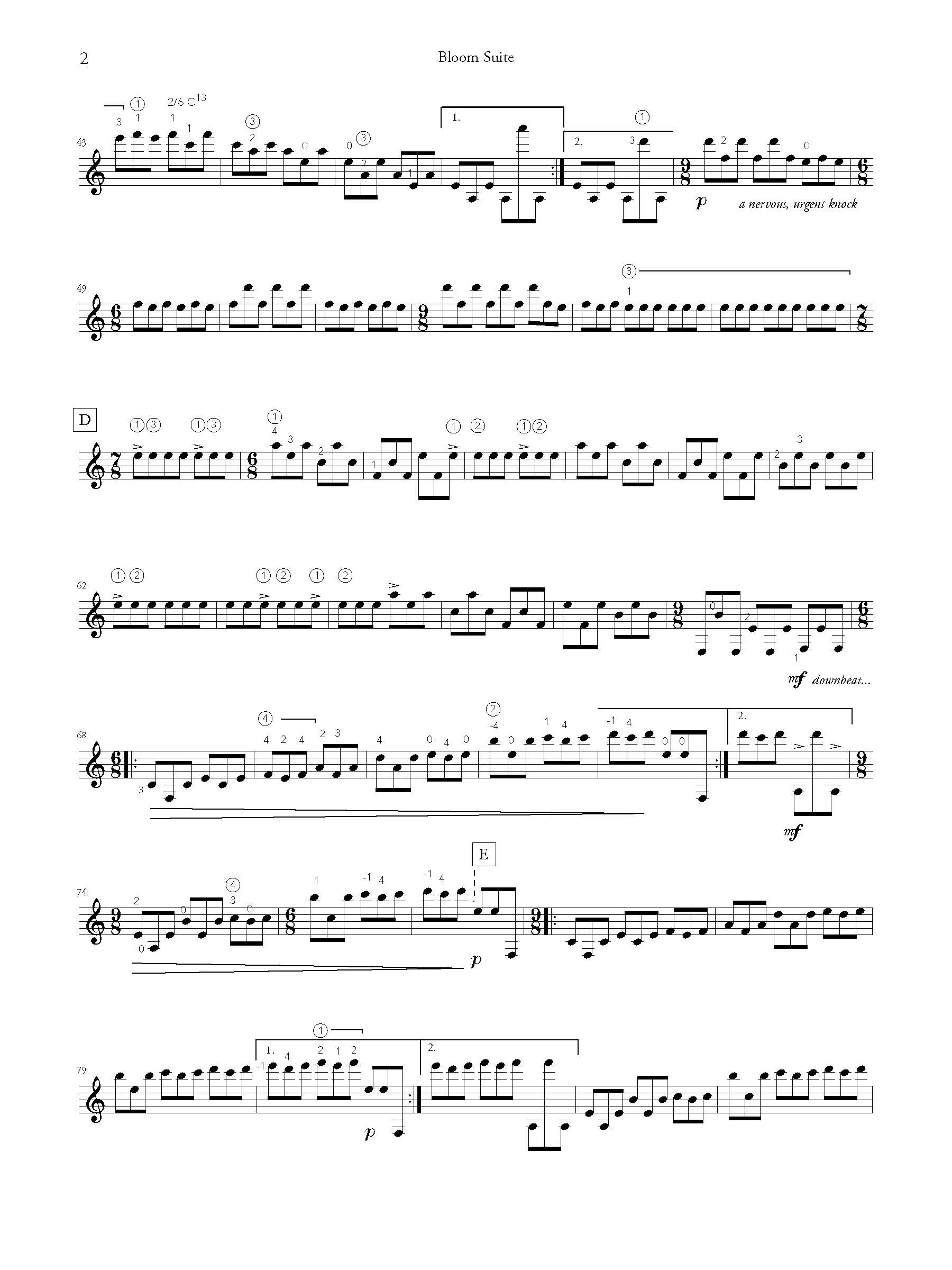 Bloom Suite score page