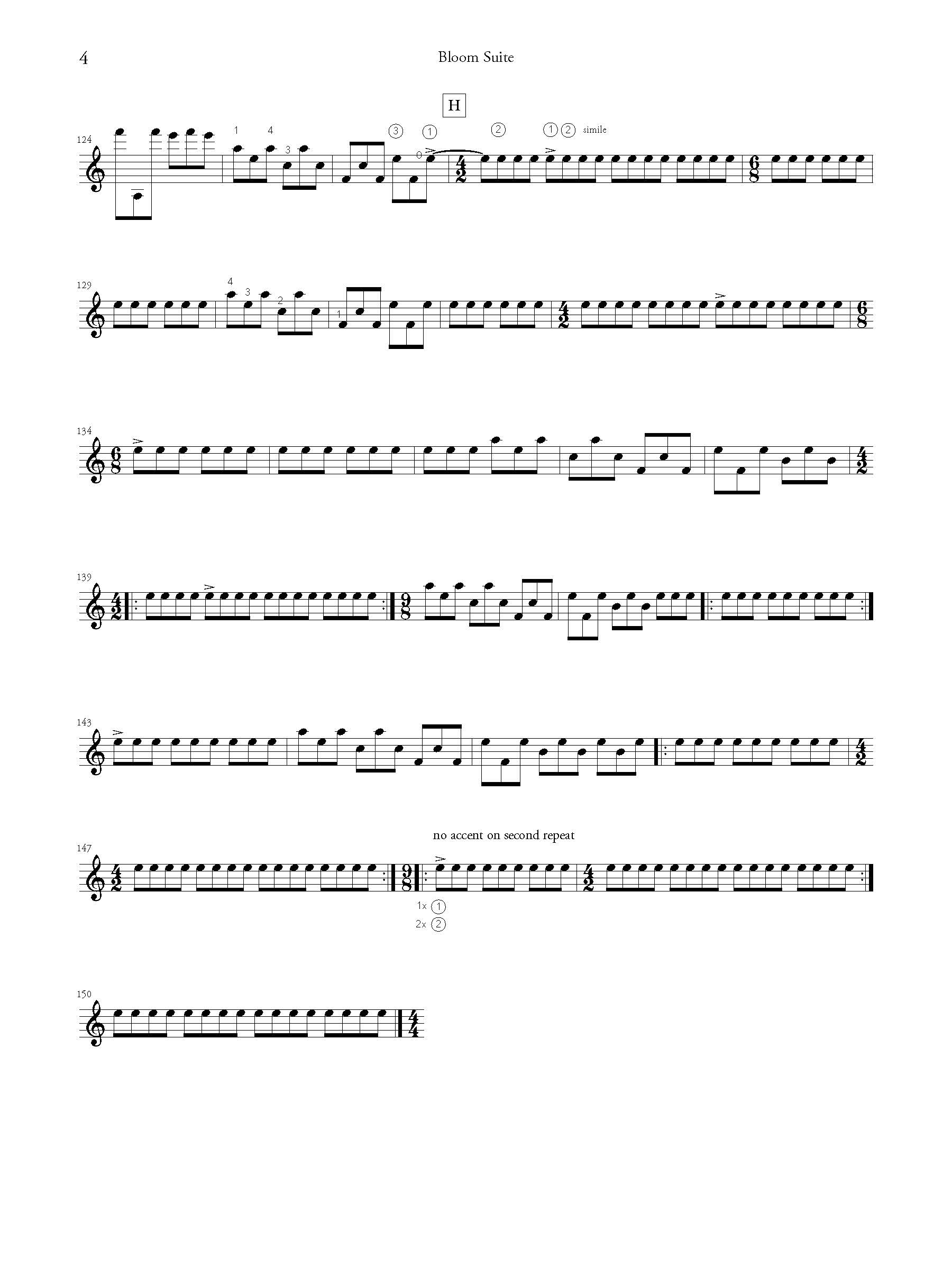 Bloom Suite score page