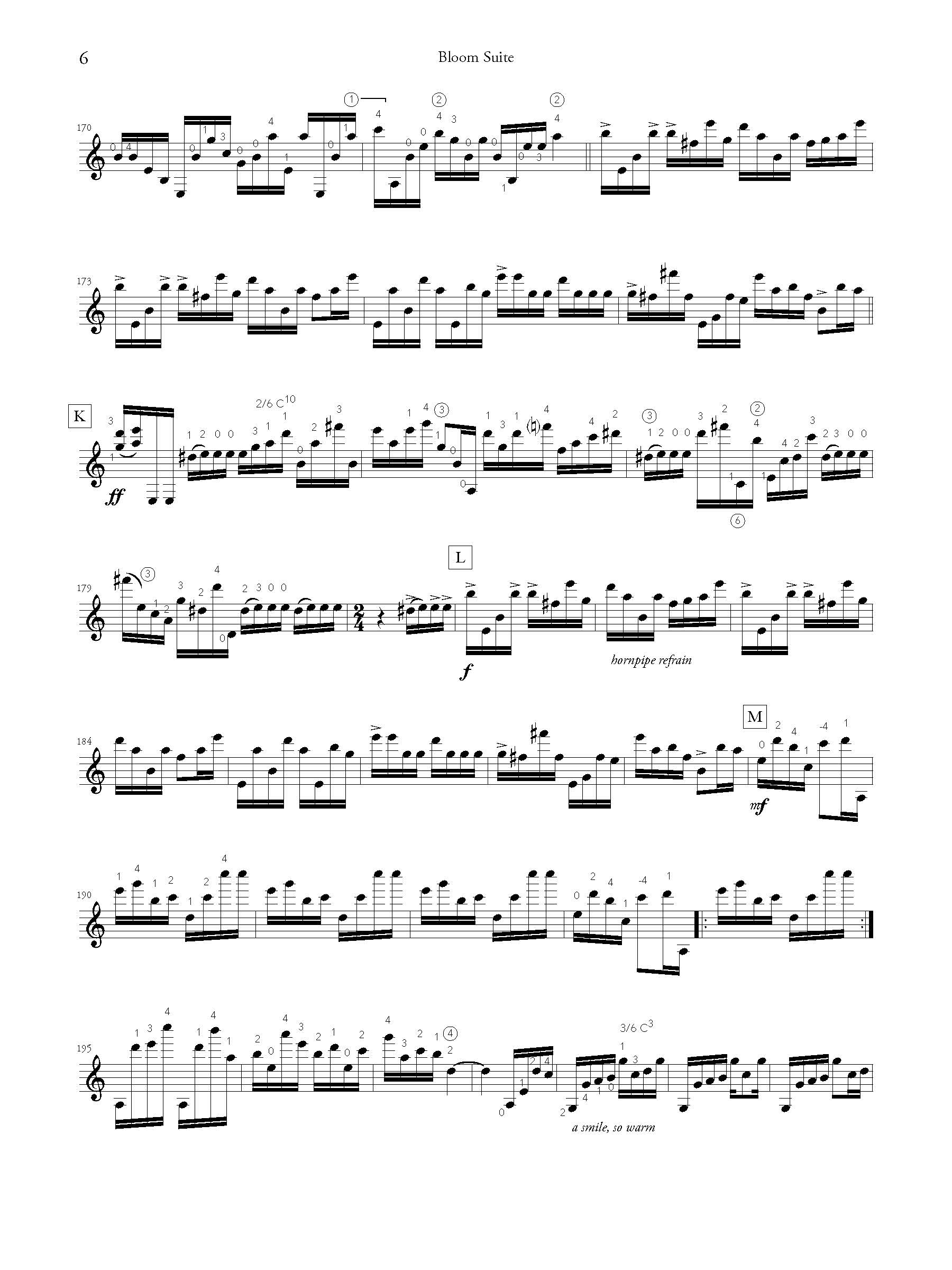 Bloom Suite score page