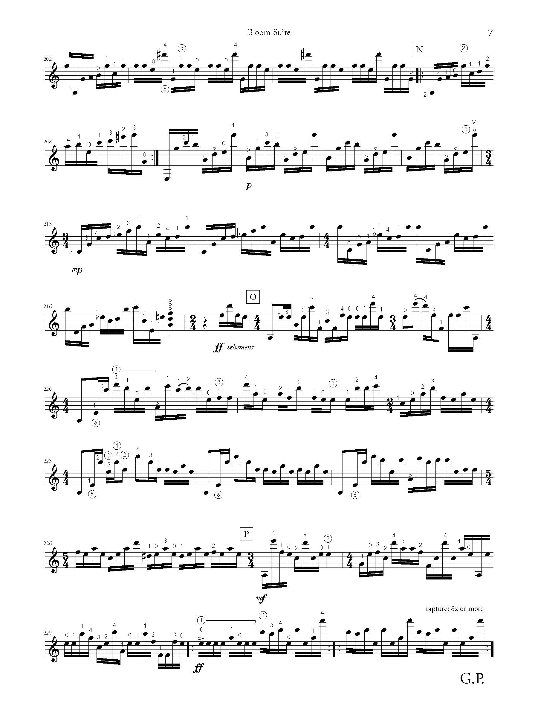 Bloom Suite score page