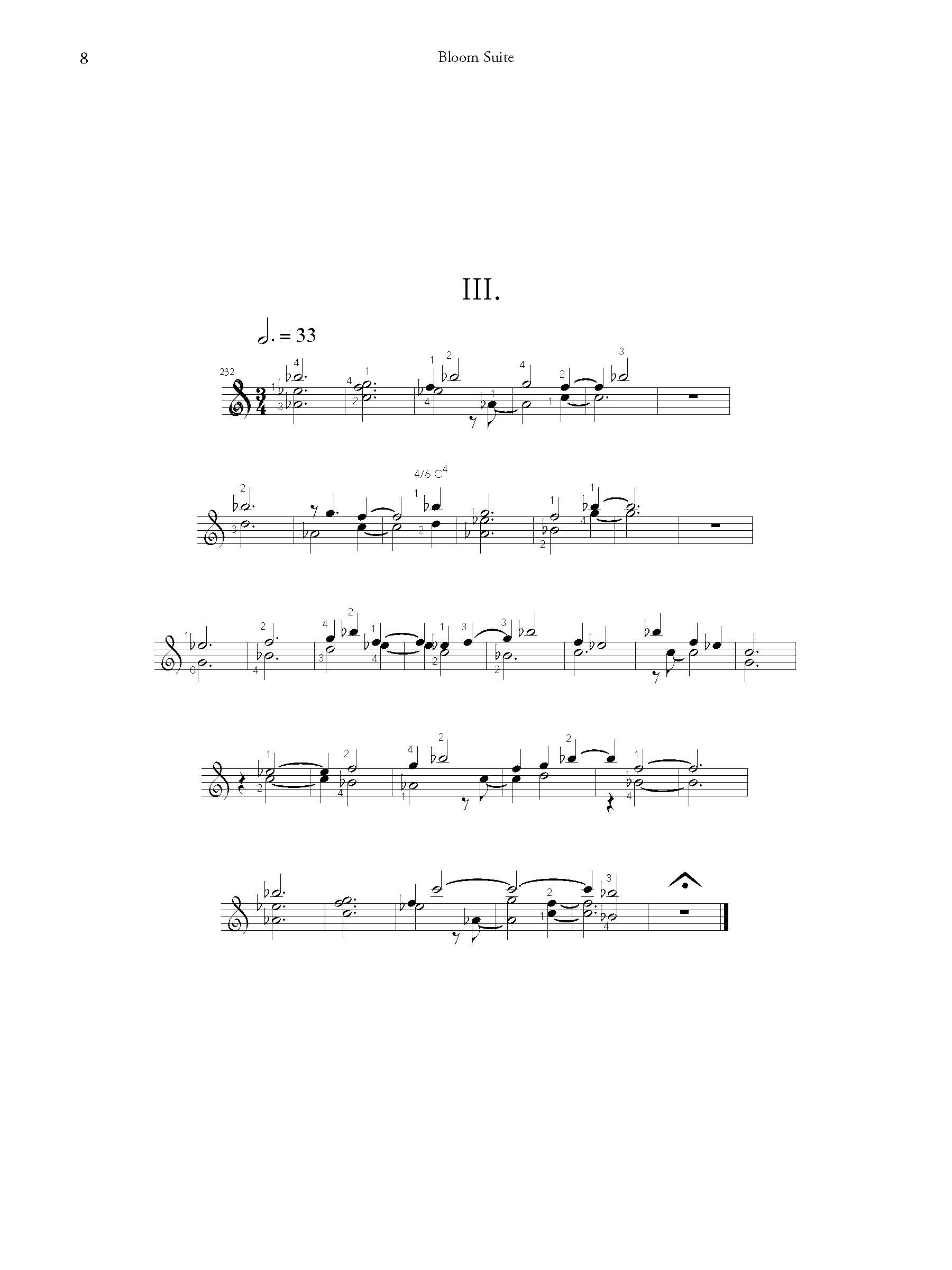 Bloom Suite score page