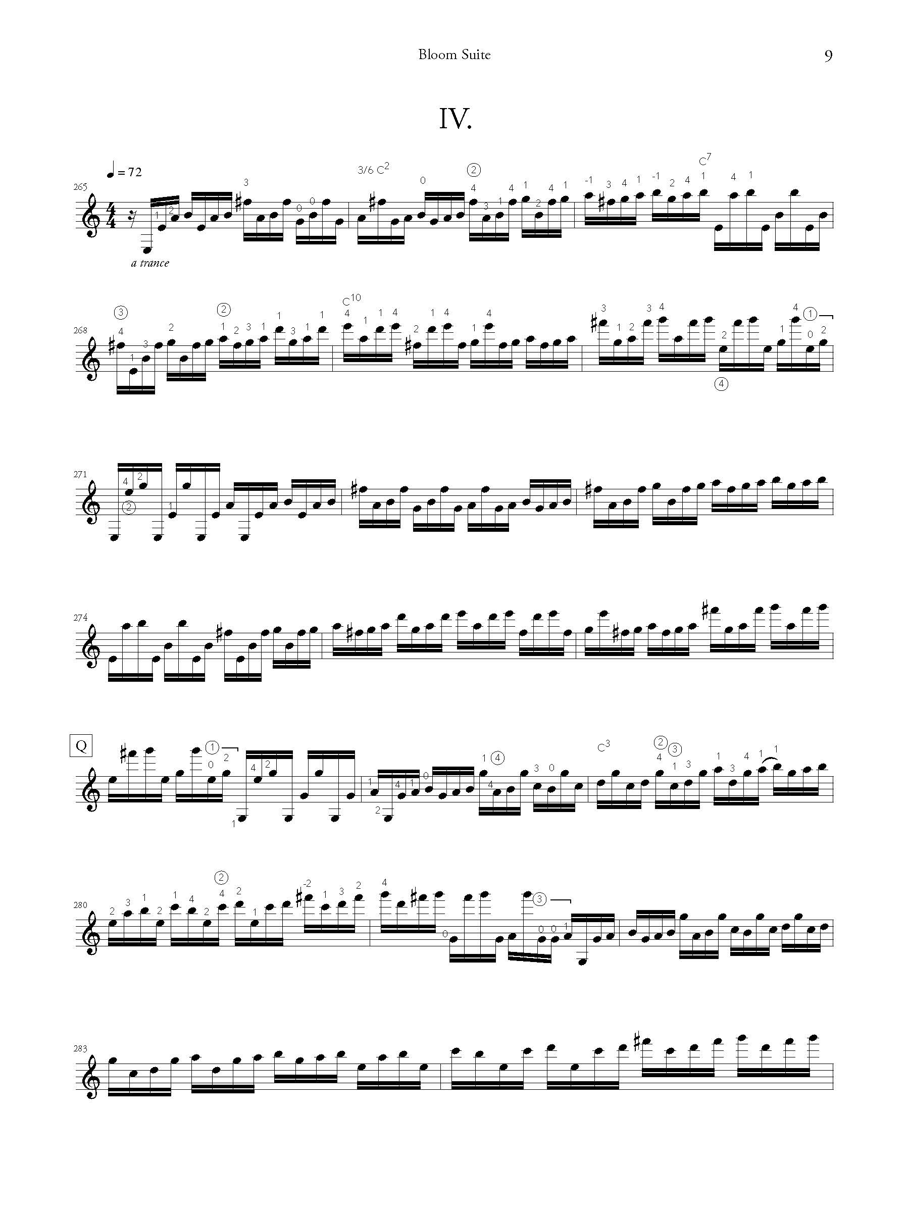 Bloom Suite score page