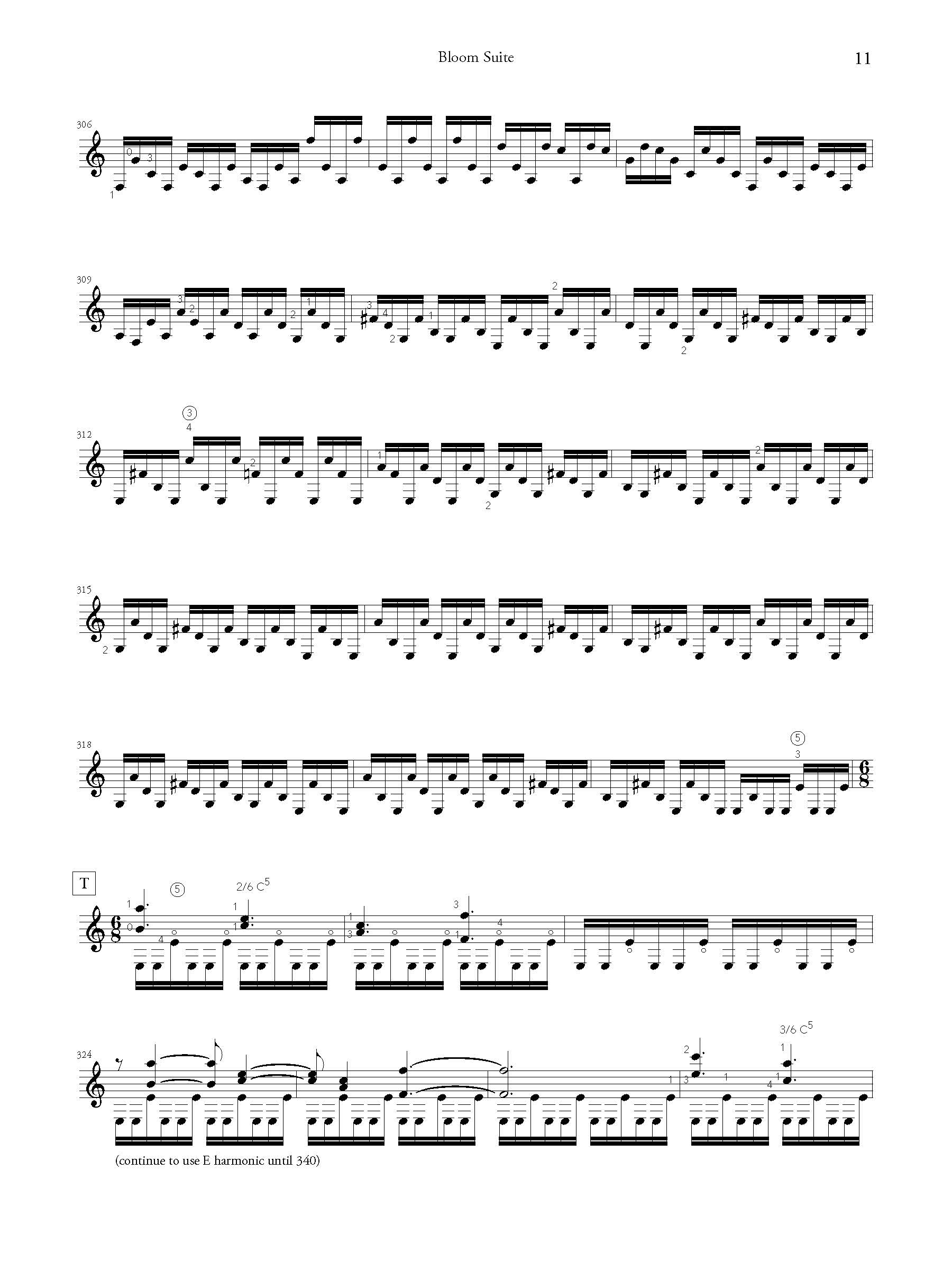 Bloom Suite score page