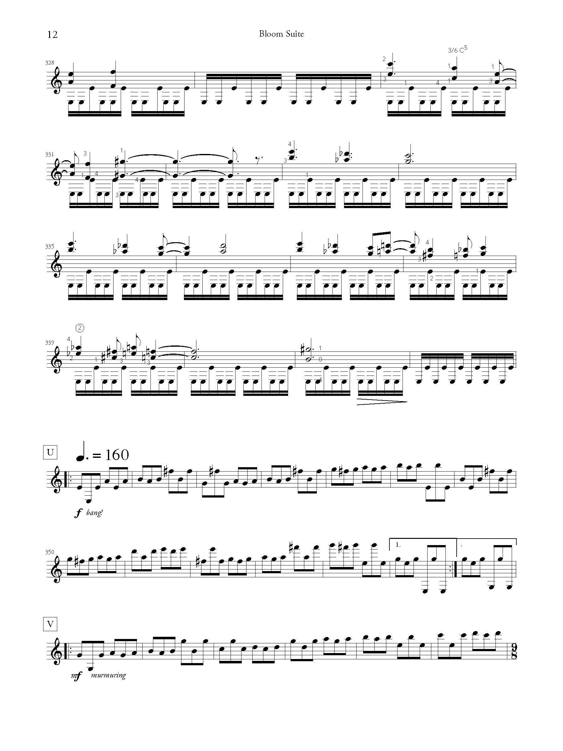Bloom Suite score page