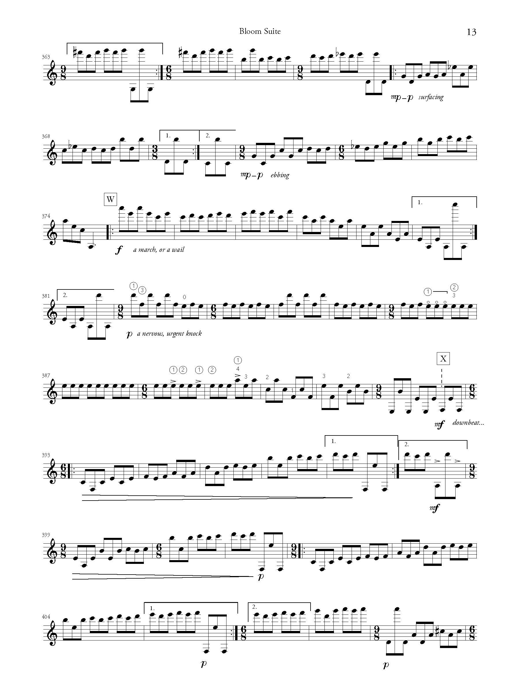 Bloom Suite score page