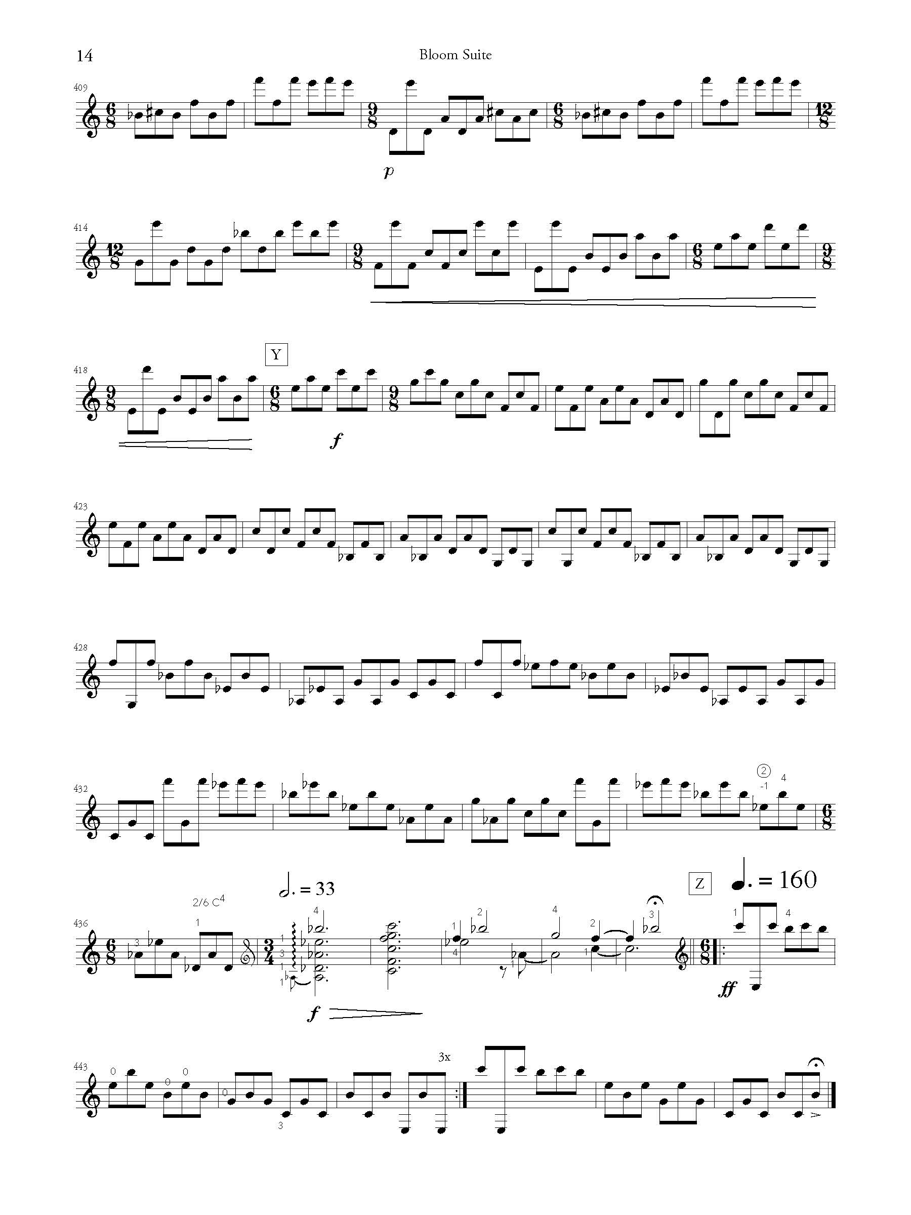 Bloom Suite score page